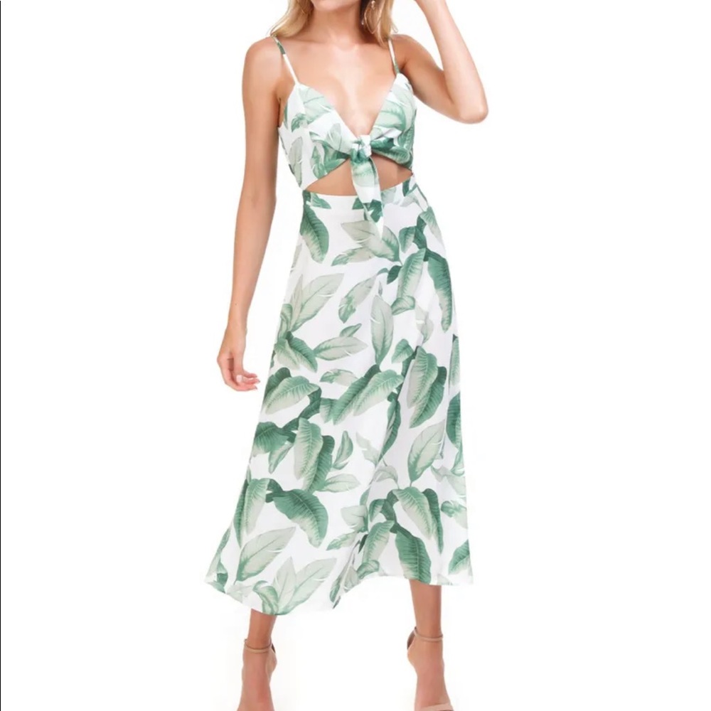 Show Me Your Mumu Moby Tie Maxi Dress in Palmtini Sz S